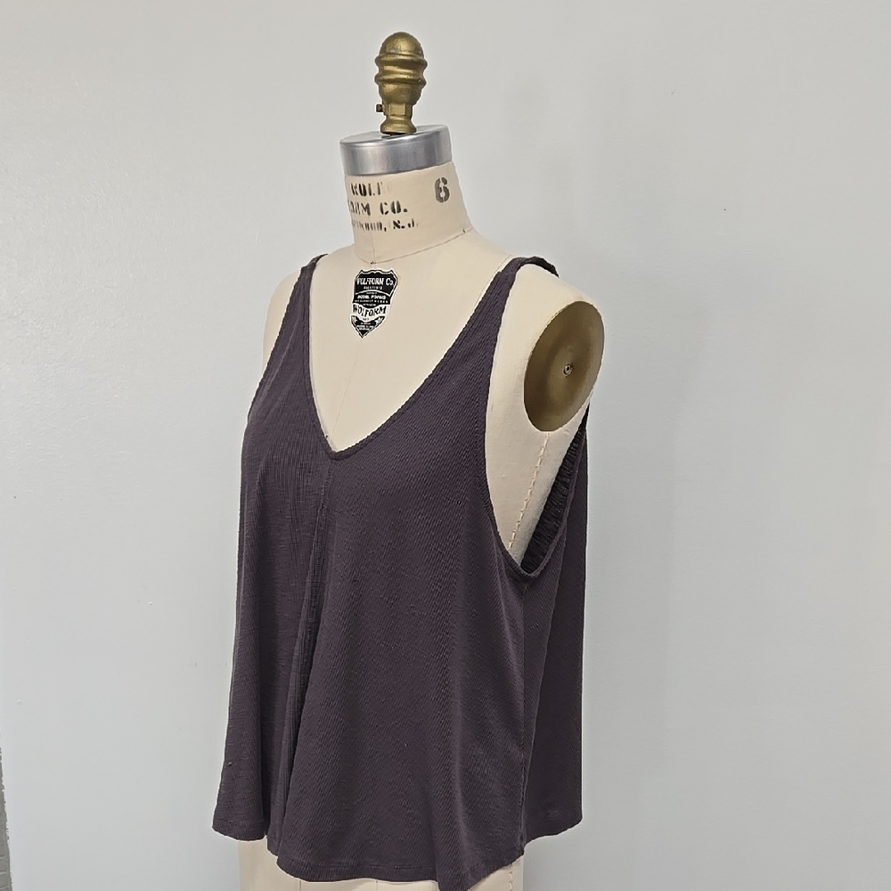 Free People Gray Relaxed Tank Top